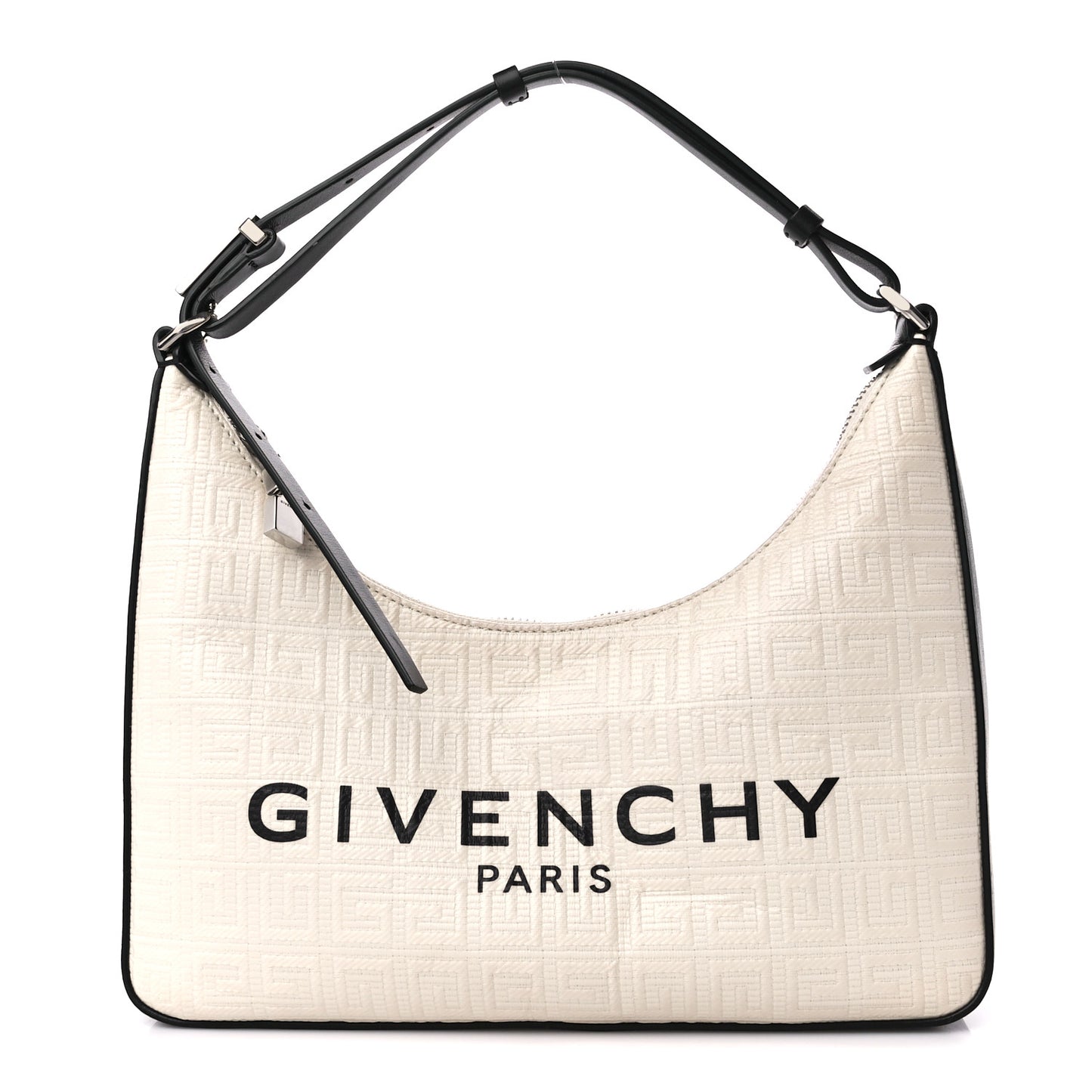 Coated Canvas Logo 4G Embossed Small Moon Cut Out Shoulder Bag Ivory