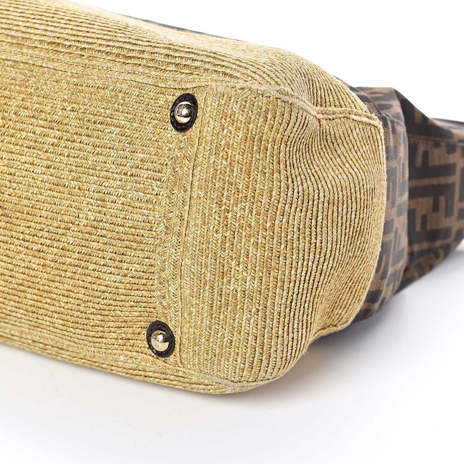 Fendi Zucca Raffia Twins Tote Tobacco 8 of 8