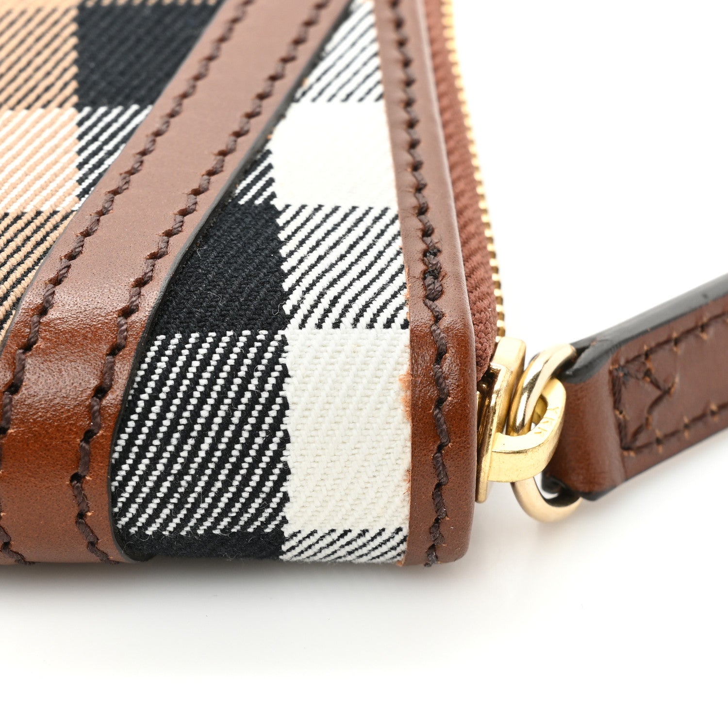 Burberry House Check Bridle Calfskin Ziggy Zip Around Wallet Dark Tan 13 of 13