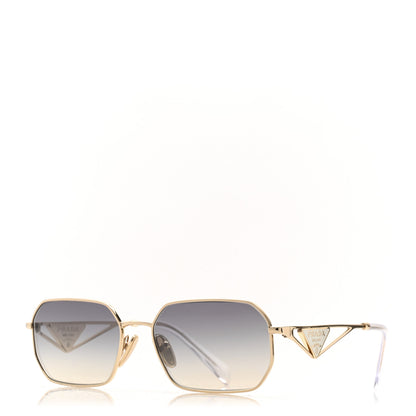 Prada Metal Symbole Triangle Logo Sunglasses SPR A51 Gold Blue 1 of 8