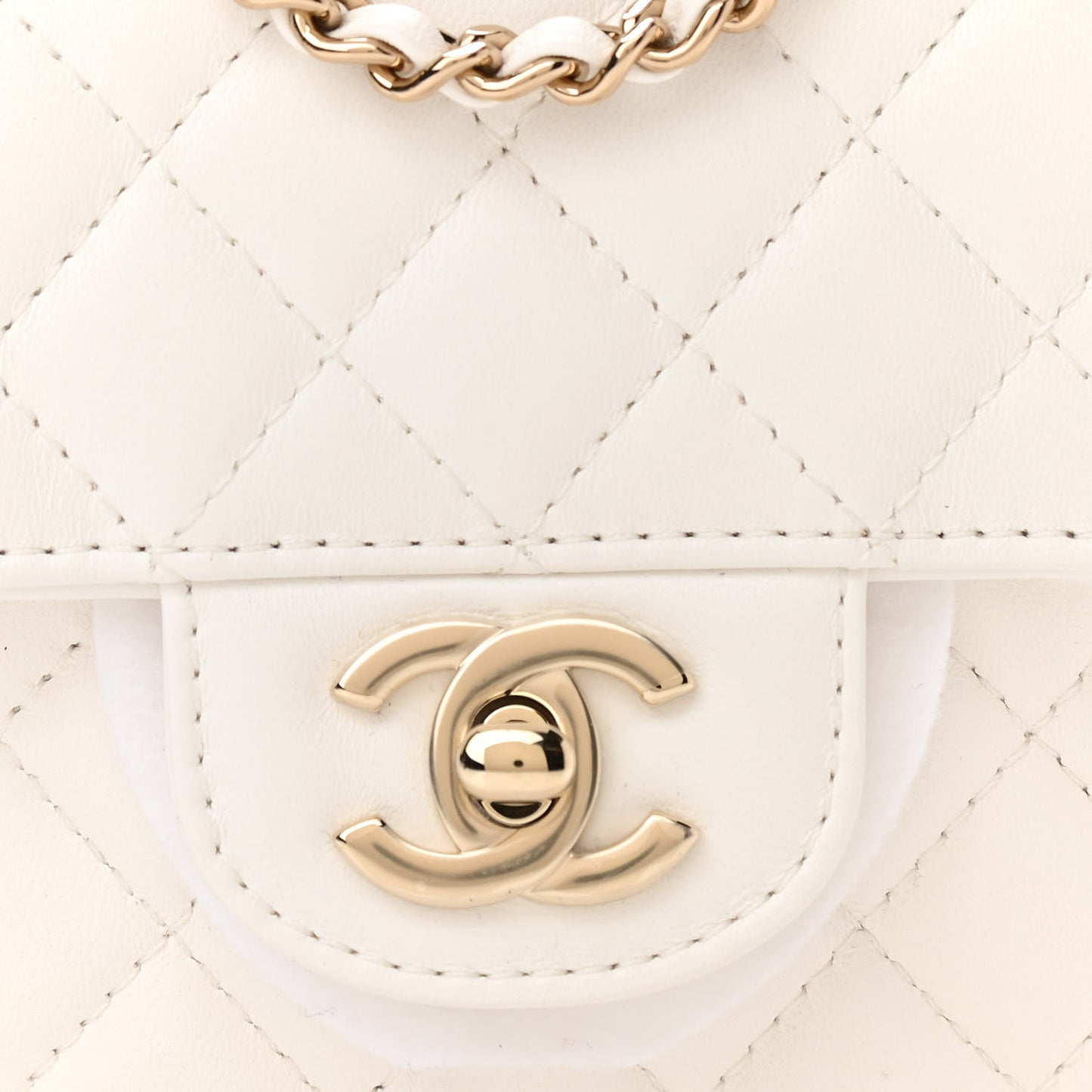 Lambskin Quilted CC In Love Heart Bag White