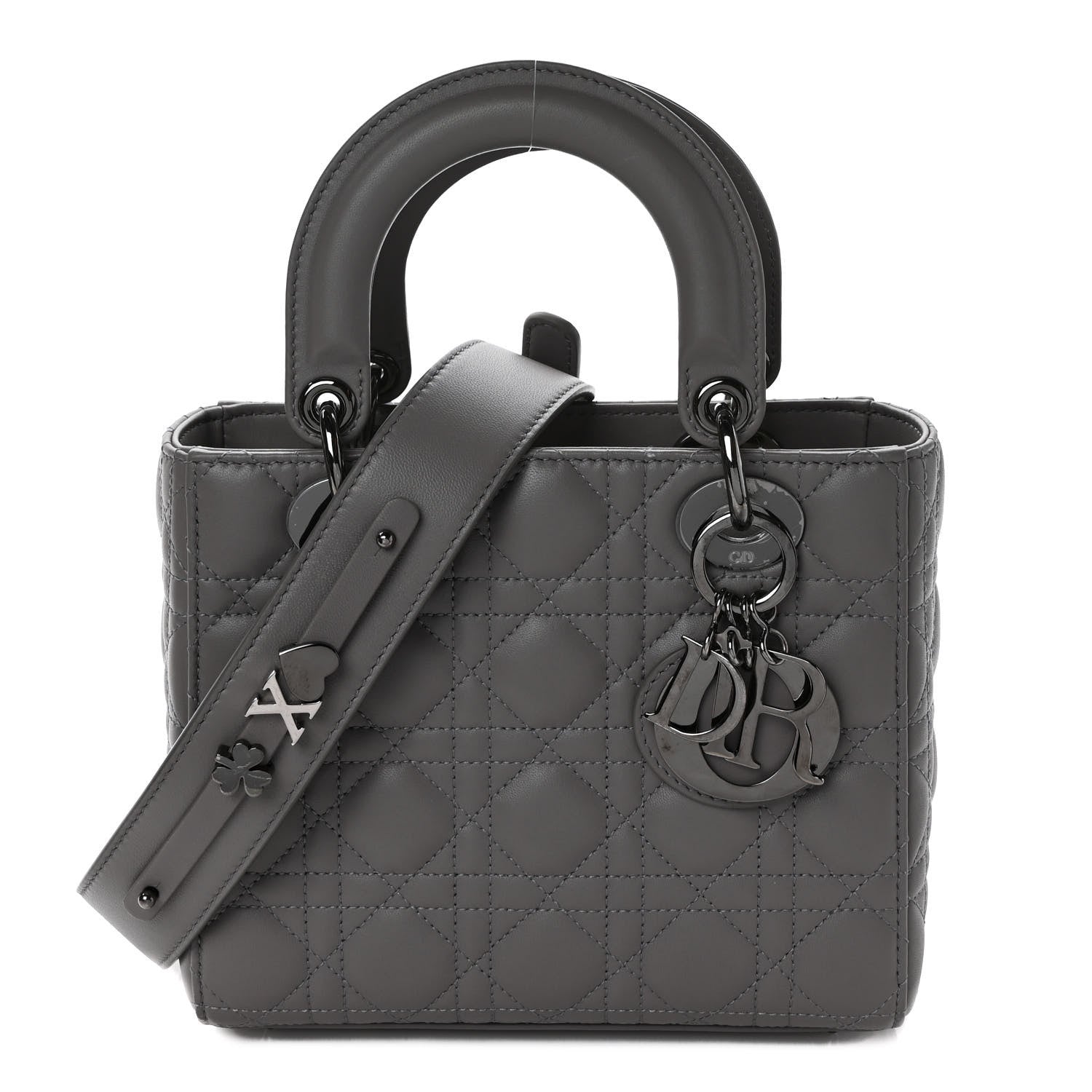 Christian Dior Lambskin Cannage Small My ABCDior Lady Dior Grey 1 of 10
