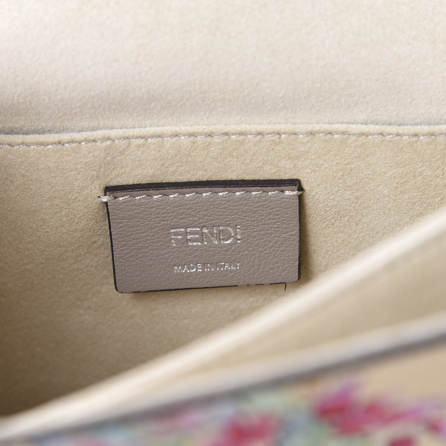 Fendi Vitello Marie Antoinette Print Rosebud Kan I Shoulder Bag Panna Multicolor 7 of 10