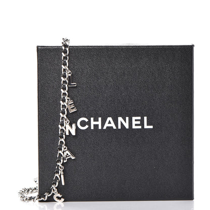 Chanel Lambskin Chain Logo Belt Black Silver 6 of 6