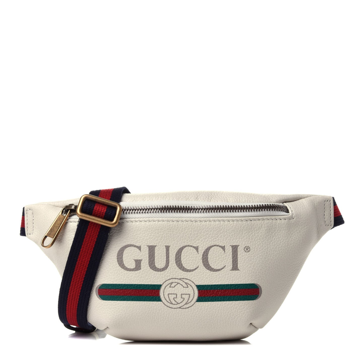 Grained Calfskin Small Logo Belt Bag White