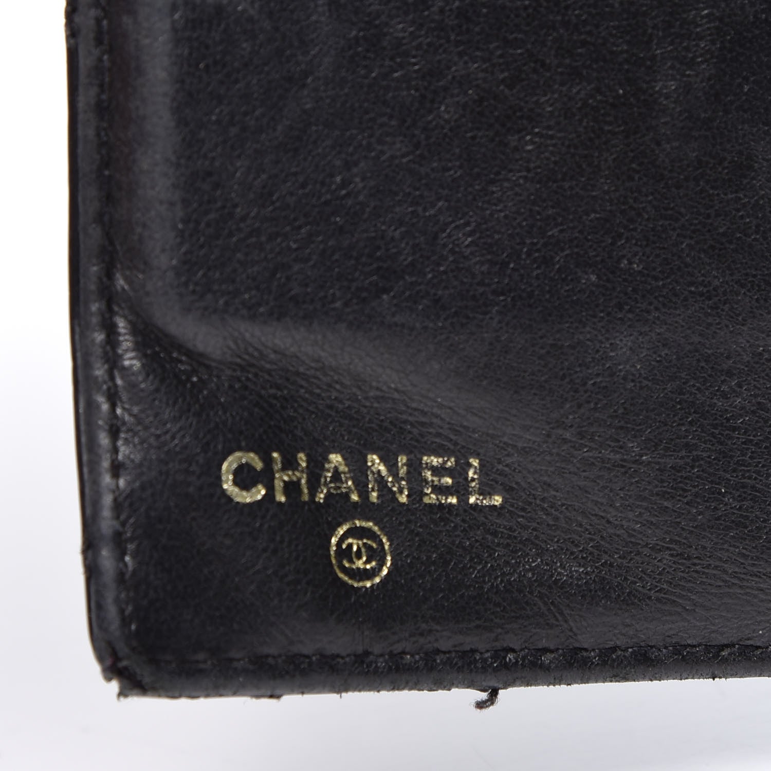 Chanel Glazed Calfskin Diamond Stitched French Wallet Black 15 of 17