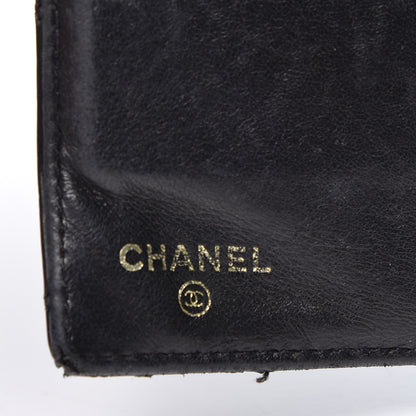 Chanel Glazed Calfskin Diamond Stitched French Wallet Black 15 of 17