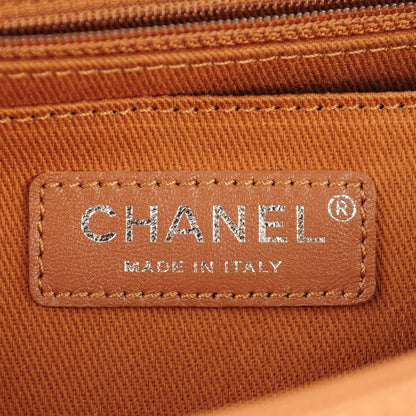 Chanel Washed Caviar Quilted Large Turn Around Ligne Flap Camel 6 of 7