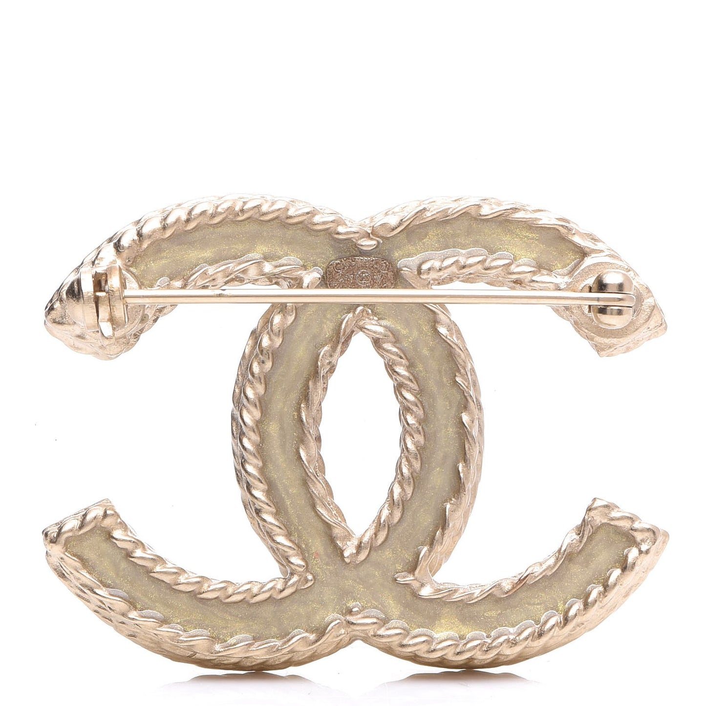 Crystal CC Brooch Light Gold