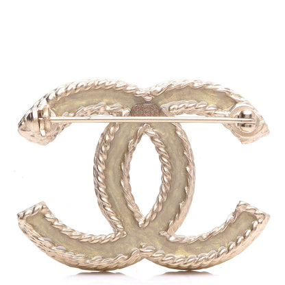 Chanel Crystal CC Brooch Light Gold 3 of 10