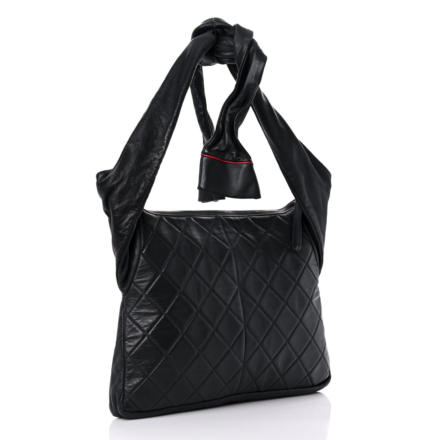 Lambskin Quilted Small Girl Bag Black Green