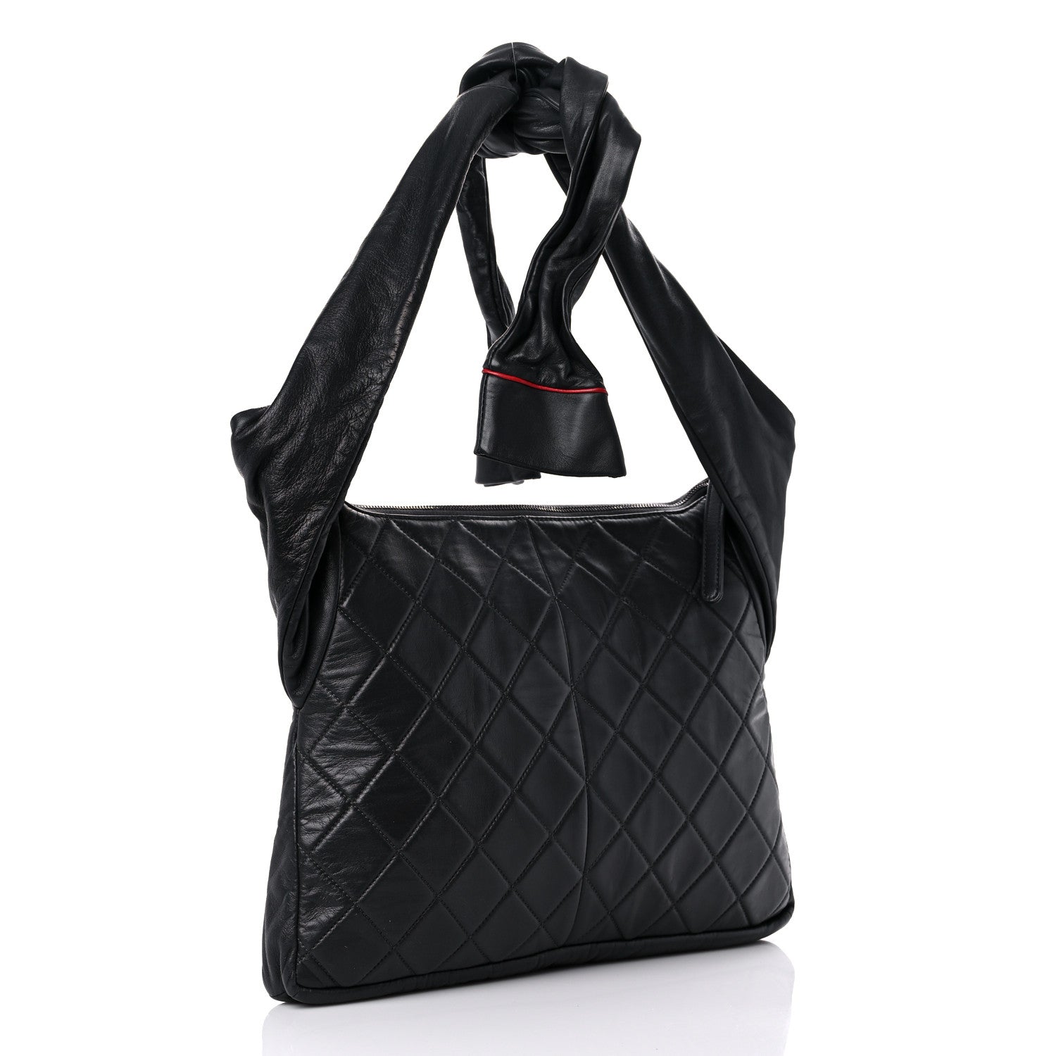 Chanel Lambskin Quilted Small Girl Bag Black Green 3 of 9