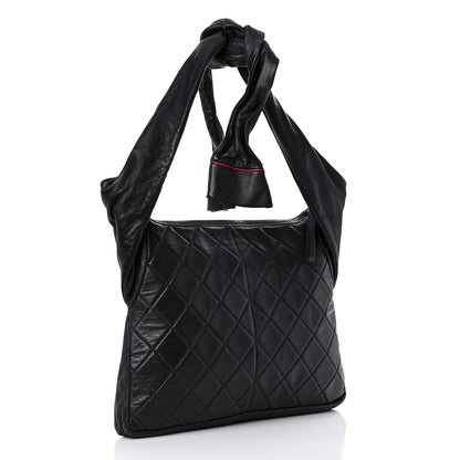 Chanel Lambskin Quilted Small Girl Bag Black Green 3 of 9