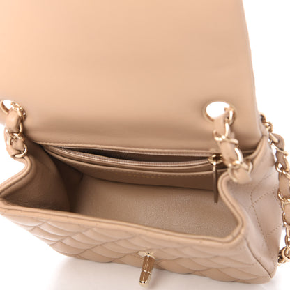 Chanel Lambskin Quilted Mini Square Flap Dark Beige 5 of 11