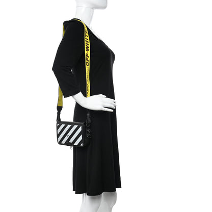 Off-White Saffiano Striped Mini Diag Binder Clip Bag Black White Yellow 2 of 9