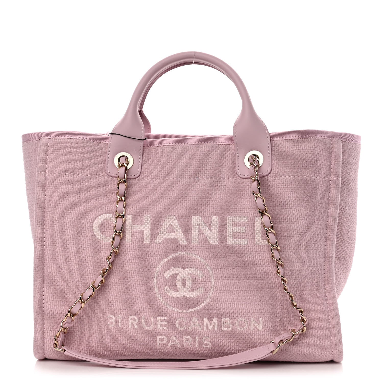 Chanel Mixed Fibers Small Deauville Tote Light Pink 3 of 11