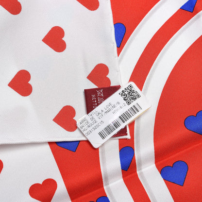 Hermes Silk Brides De Gala Love Scarf 90 Rouge Vif Marine White 5 of 5