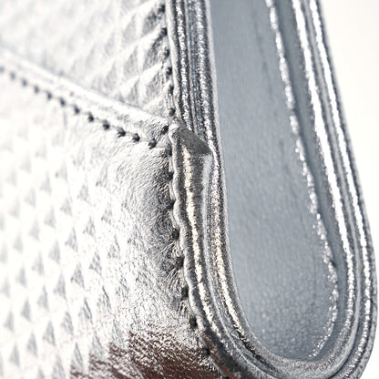 Chanel Metallic Lambskin Embossed Envelope Clutch Silver 11 of 14