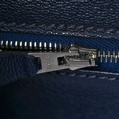 Hermes Shiny Porosus Crocodile Birkin 30 Bleu Marine 22 of 35