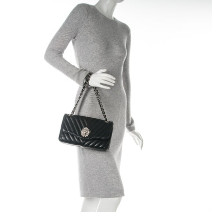 Chanel Lambskin Chevron Medium Leo Lion Flap Black 2 of 8