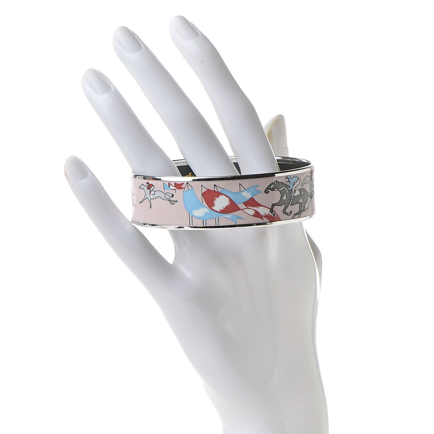 Enamel Printed Horse Racing Wide Bracelet 70