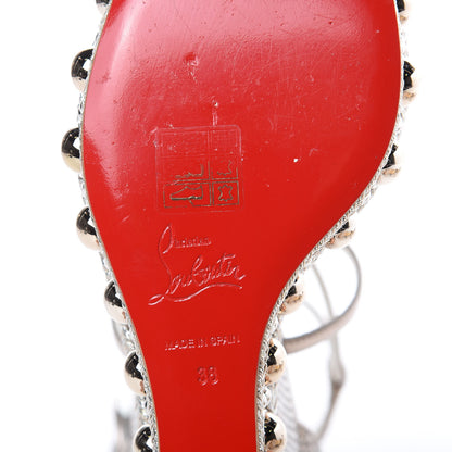 Christian Louboutin Lurex Chocazeppa 120 Platform Wedge Sandals 38 Colombe 6 of 10