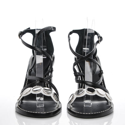 Louis Vuitton Calfskin South Beach Sandal Heels 39 Black White 2 of 7