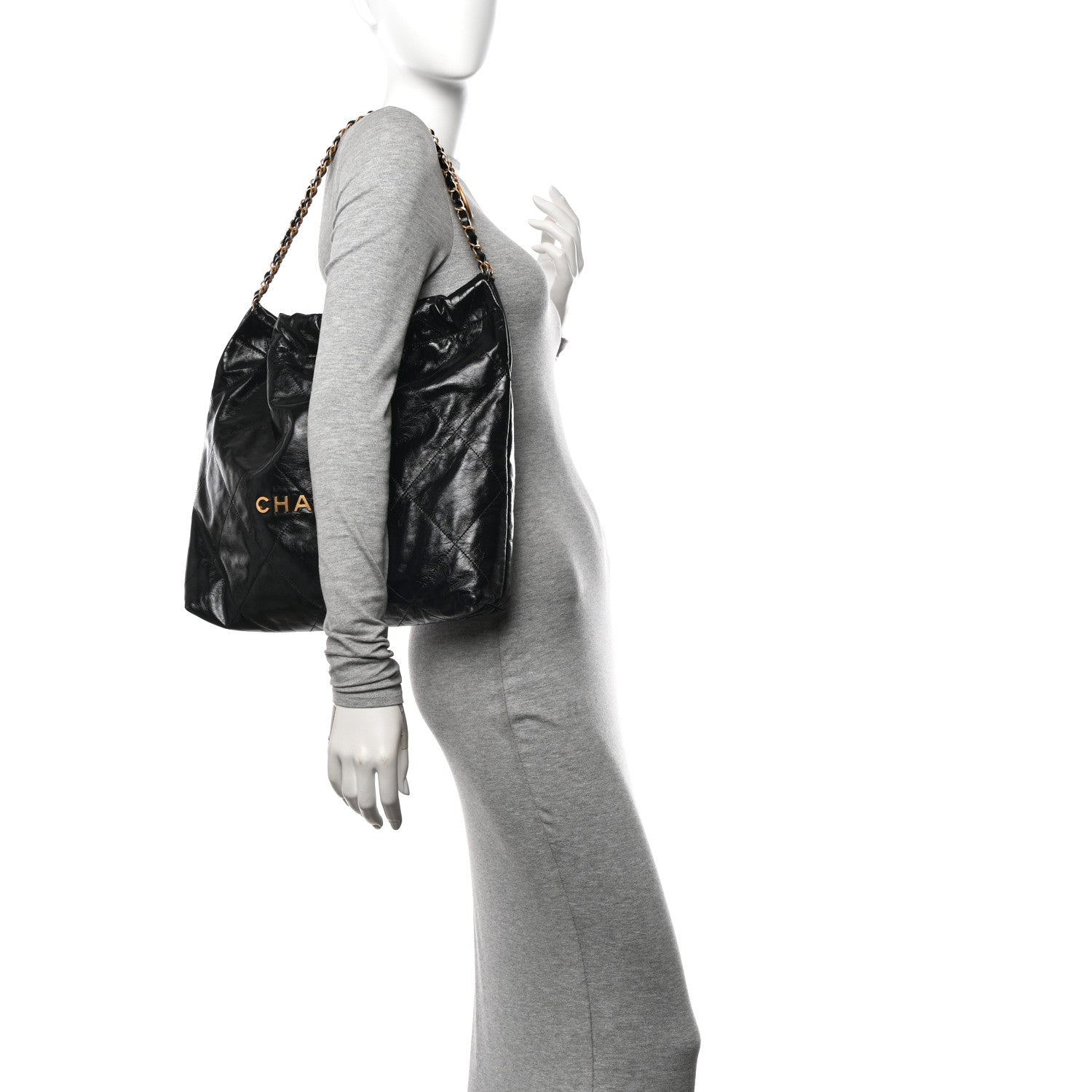 Chanel Glazed Calfskin Quilted Chanel 22 Black 2 of 12