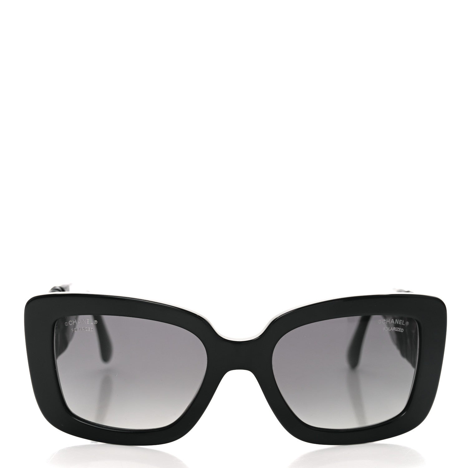 Chanel Acetate Calfskin Polarized Square Sunglasses 5473-Q Black 2 of 7
