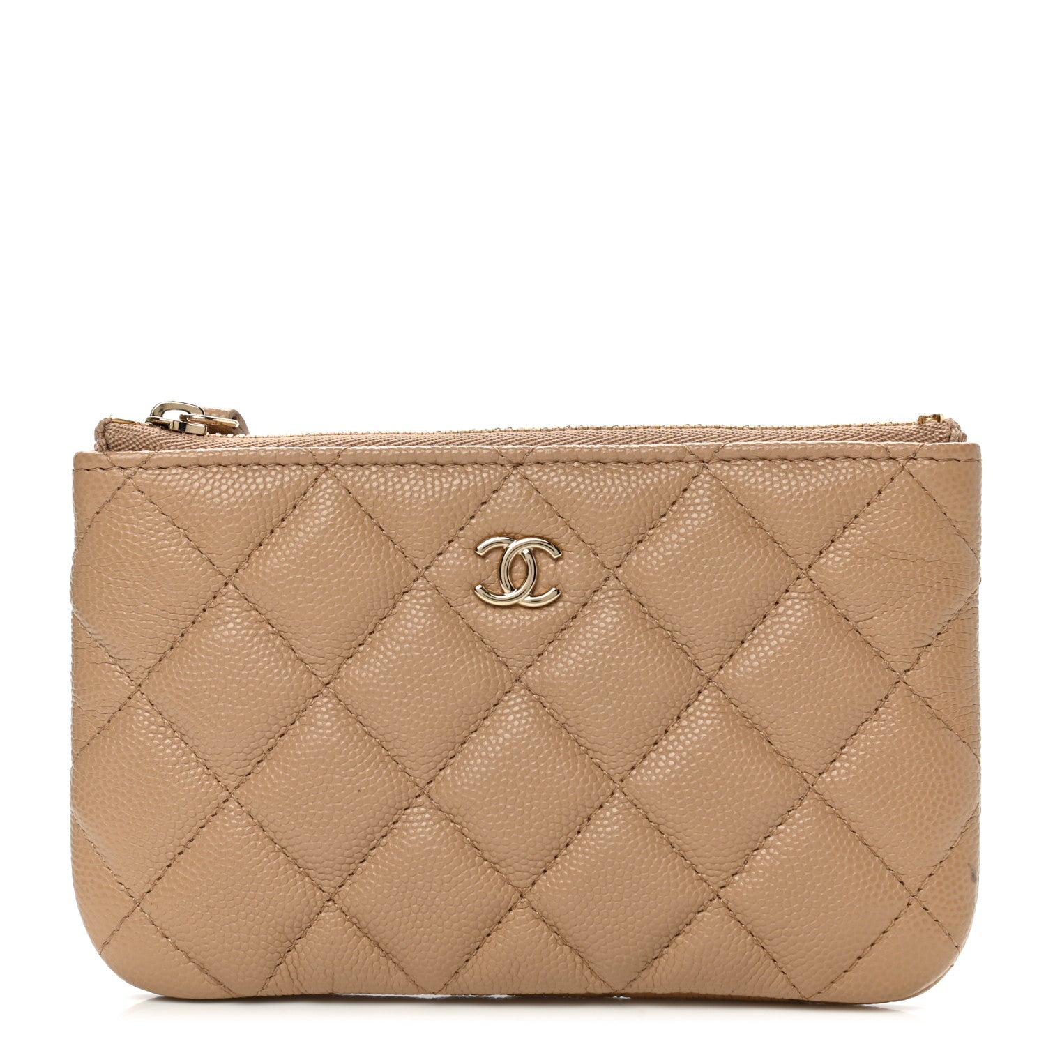 Chanel Caviar Quilted Small Cosmetic Case Beige 1 of 8