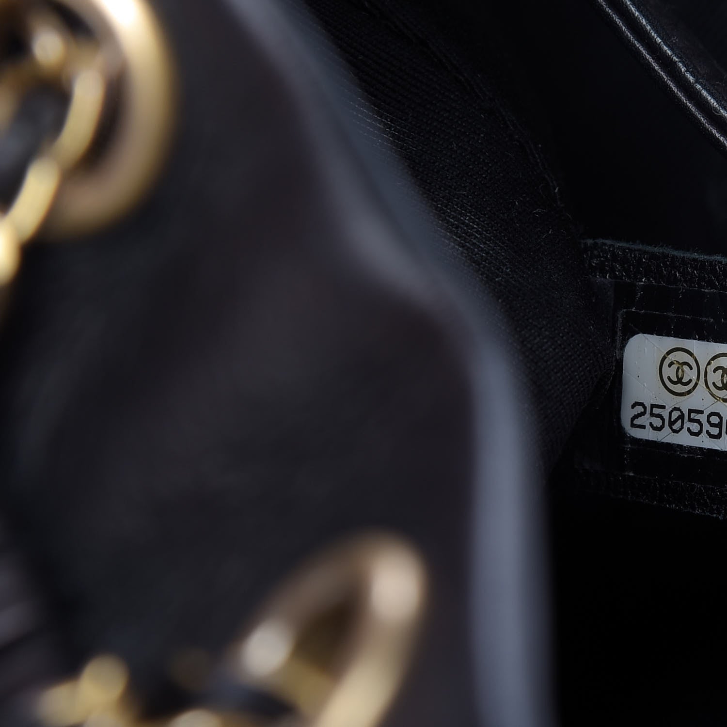 Chanel Iridescent Crumpled Calfskin Coco Pleats Small Drawstring Bag Black 9 of 9