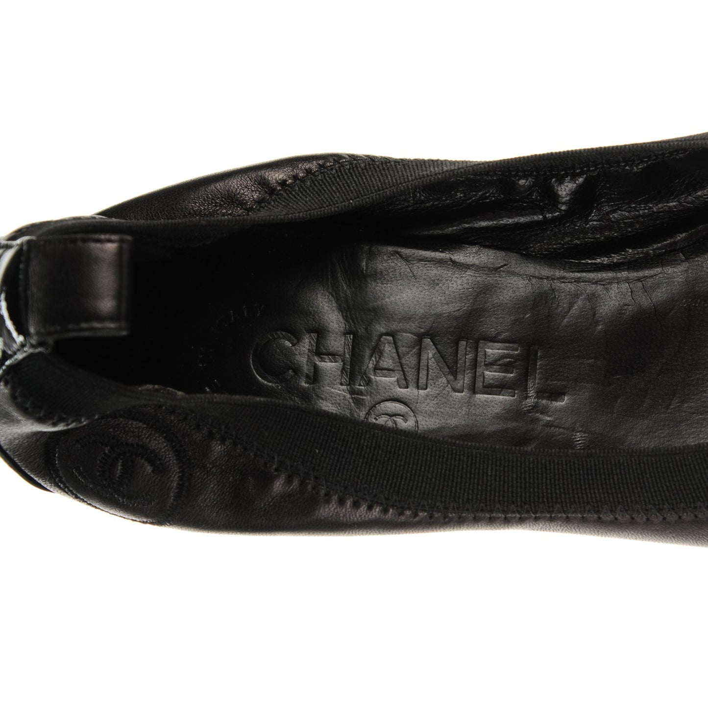 Lambskin Patent Elastic Stretch CC Pumps 36 Black