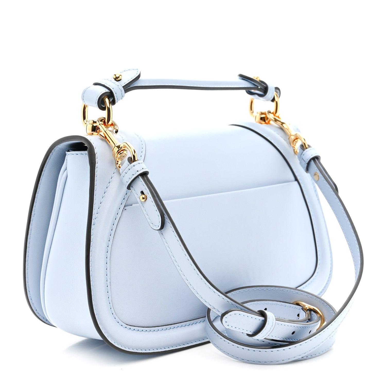 Gucci Roxy Calfskin Medium Blondie Top Handle Bag Cloudy Blue 3 of 10