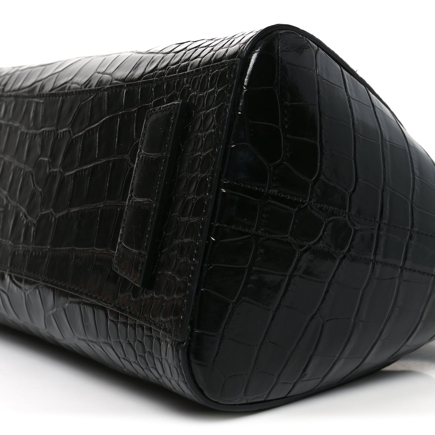 Calfskin Crocodile Embossed Small Antigona Black