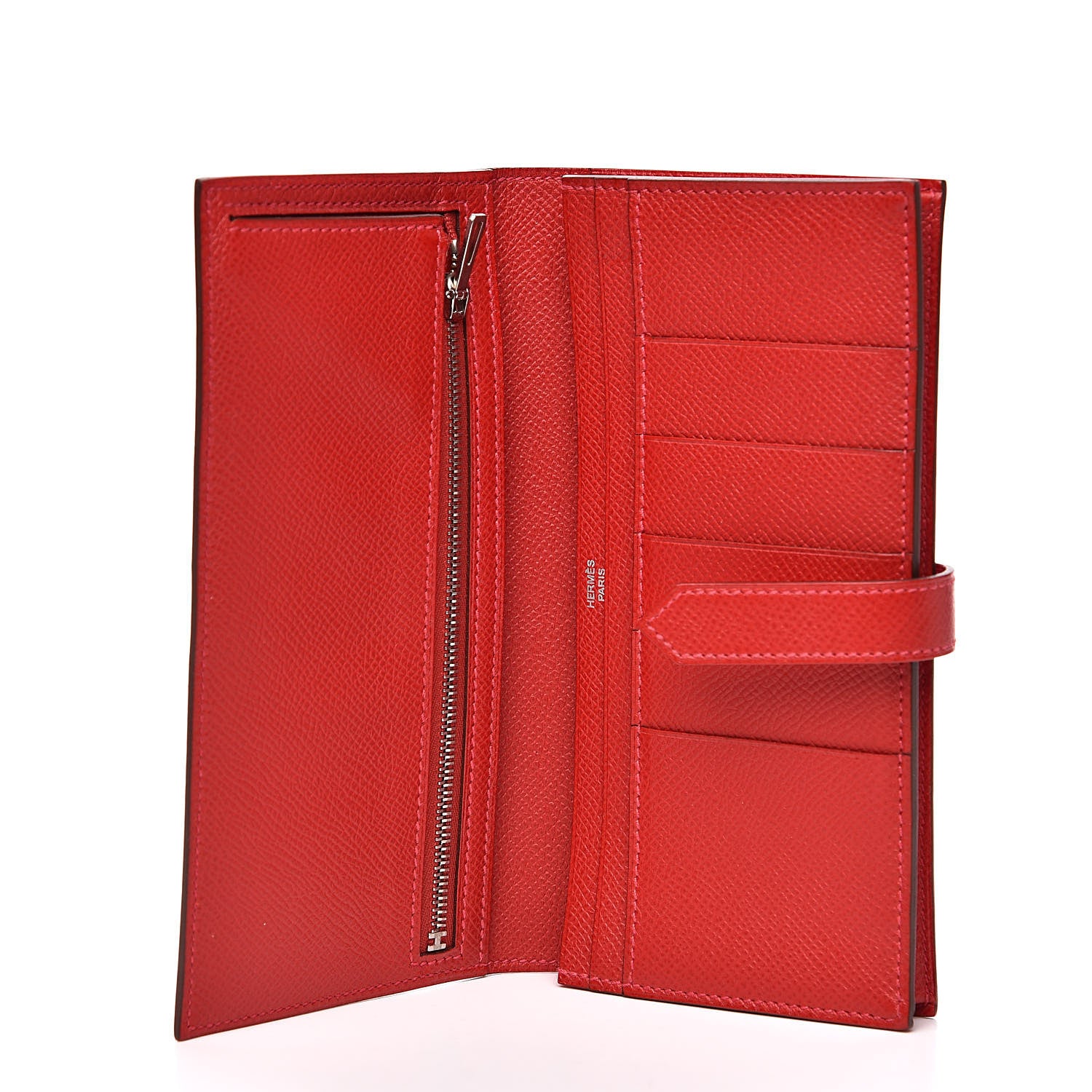 Hermes Epsom Bearn Gusset Wallet Rouge Casaque 5 of 10