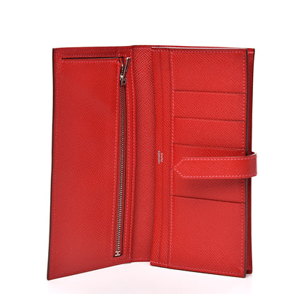 Hermes Epsom Bearn Gusset Wallet Rouge Casaque 5 of 10