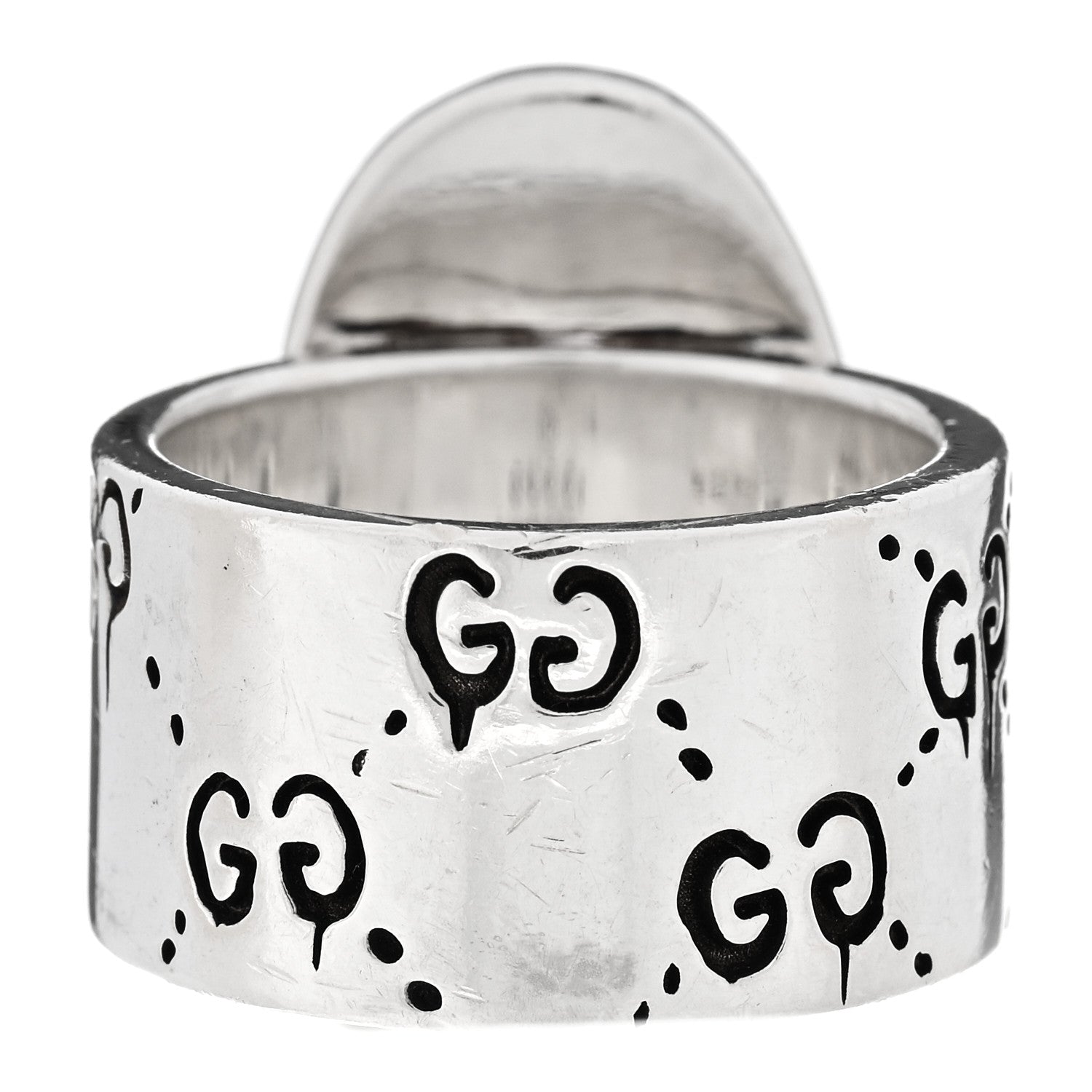 Gucci Sterling Silver Grey Diamond GucciGhost Ghost Ring 54 7 3 of 6