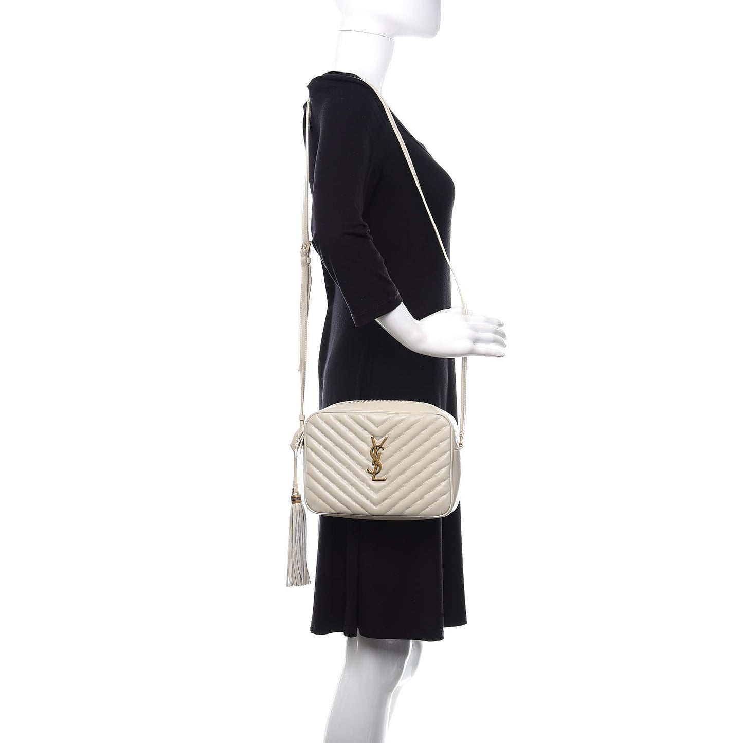 Calfskin Matelasse Monogram Lou Camera Bag Crema Soft
