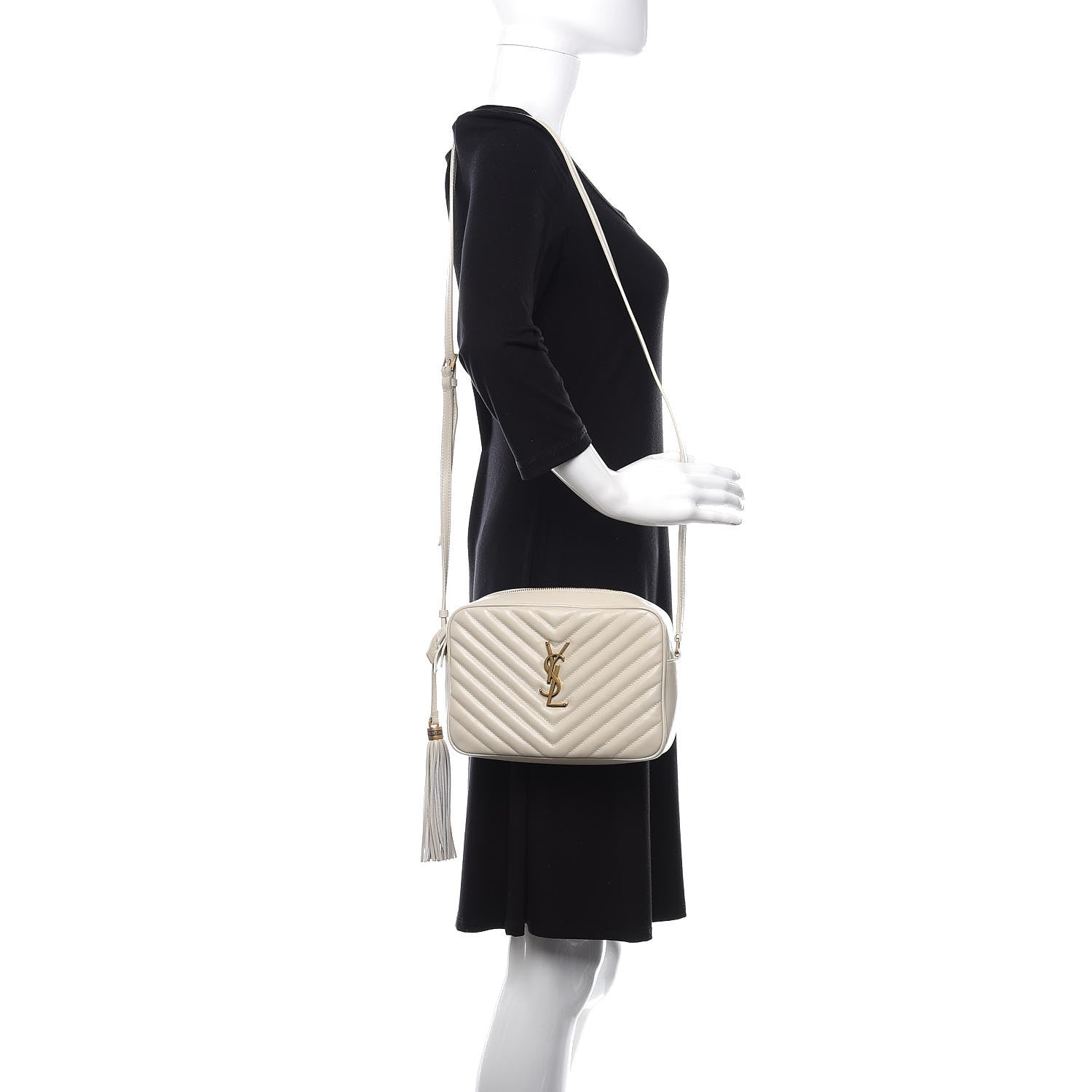 Saint Laurent Calfskin Matelasse Monogram Lou Camera Bag Crema Soft 2 of 11