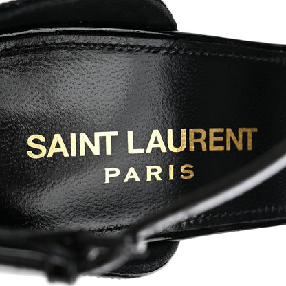 Saint Laurent Patent Calfskin Opyum 110 Sandals 37.5 Black 6 of 9