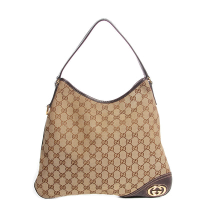 Gucci Monogram Medium New Britt Hobo Dark Brown 1 of 7