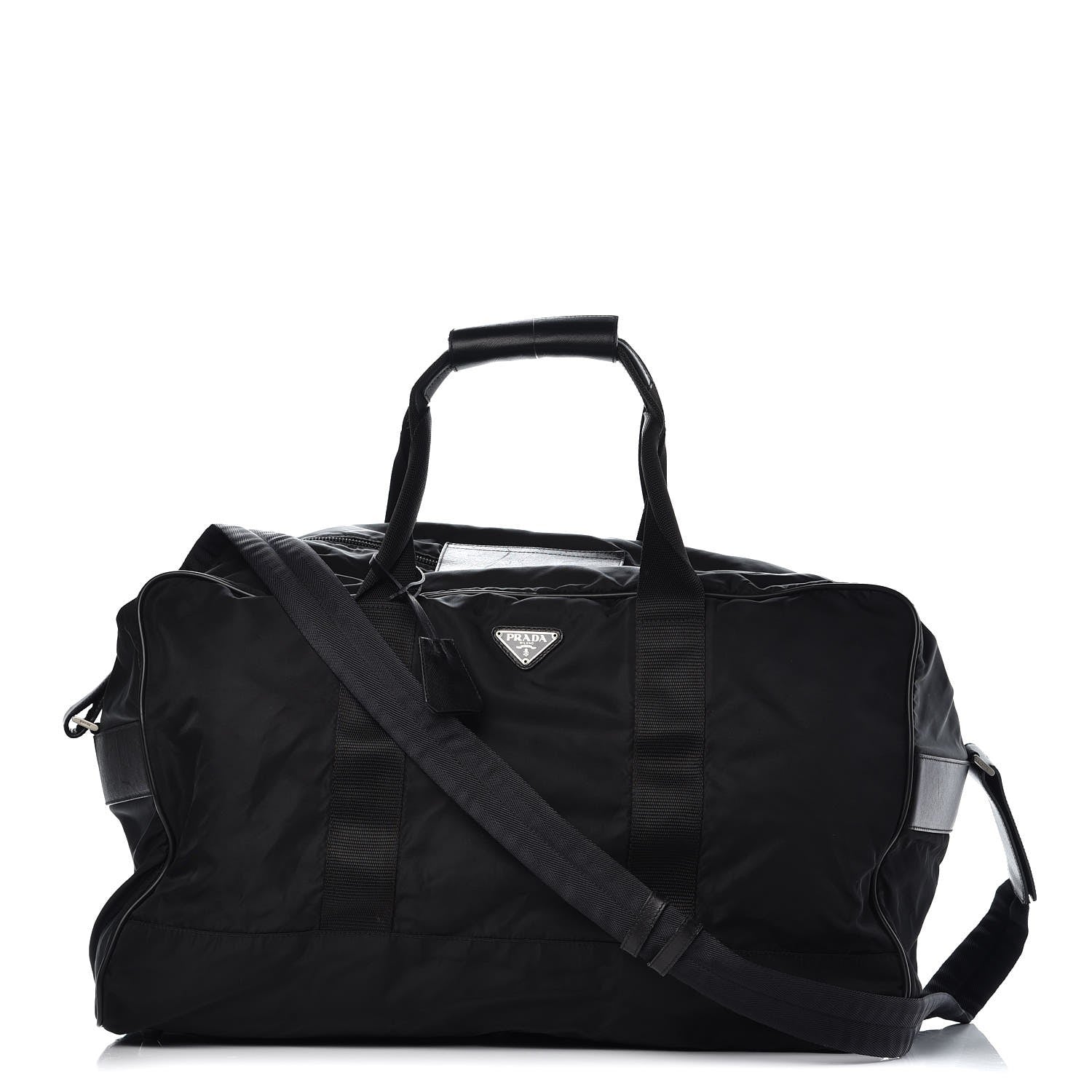 Prada Tessuto Nylon Saffiano Weekender Black 1 of 7