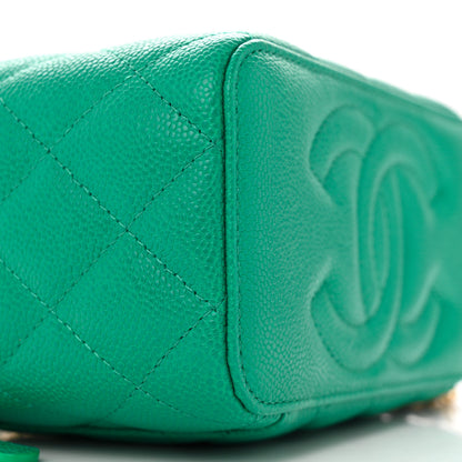 Chanel Caviar Quilted Sweetheart Vanity Case Green 9 of 12