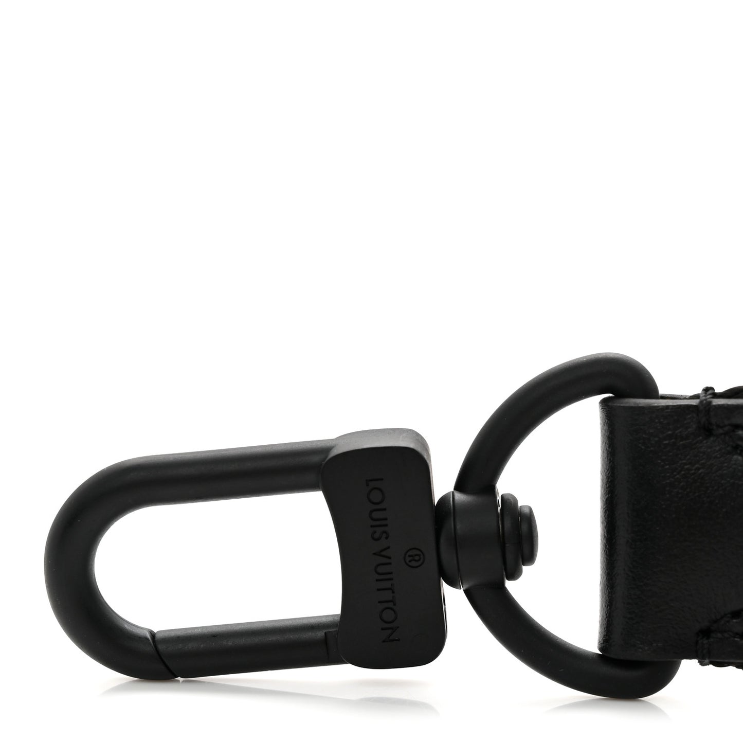 Nylon Calfskin Duo Messenger Shoulder Strap Black