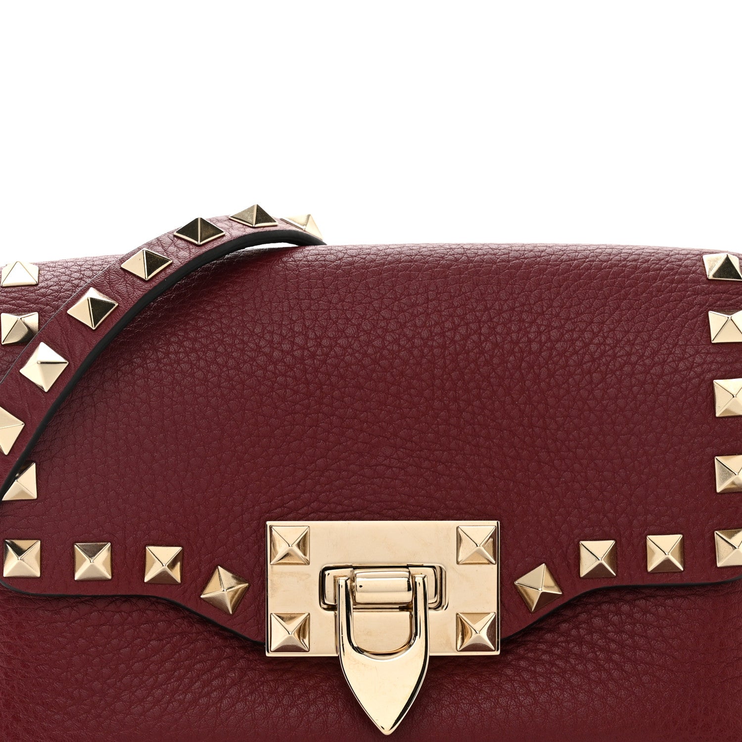 Valentino Garavani Pebbled Calfskin Mini Rockstud Crossbody Bag Rubin 7 of 9