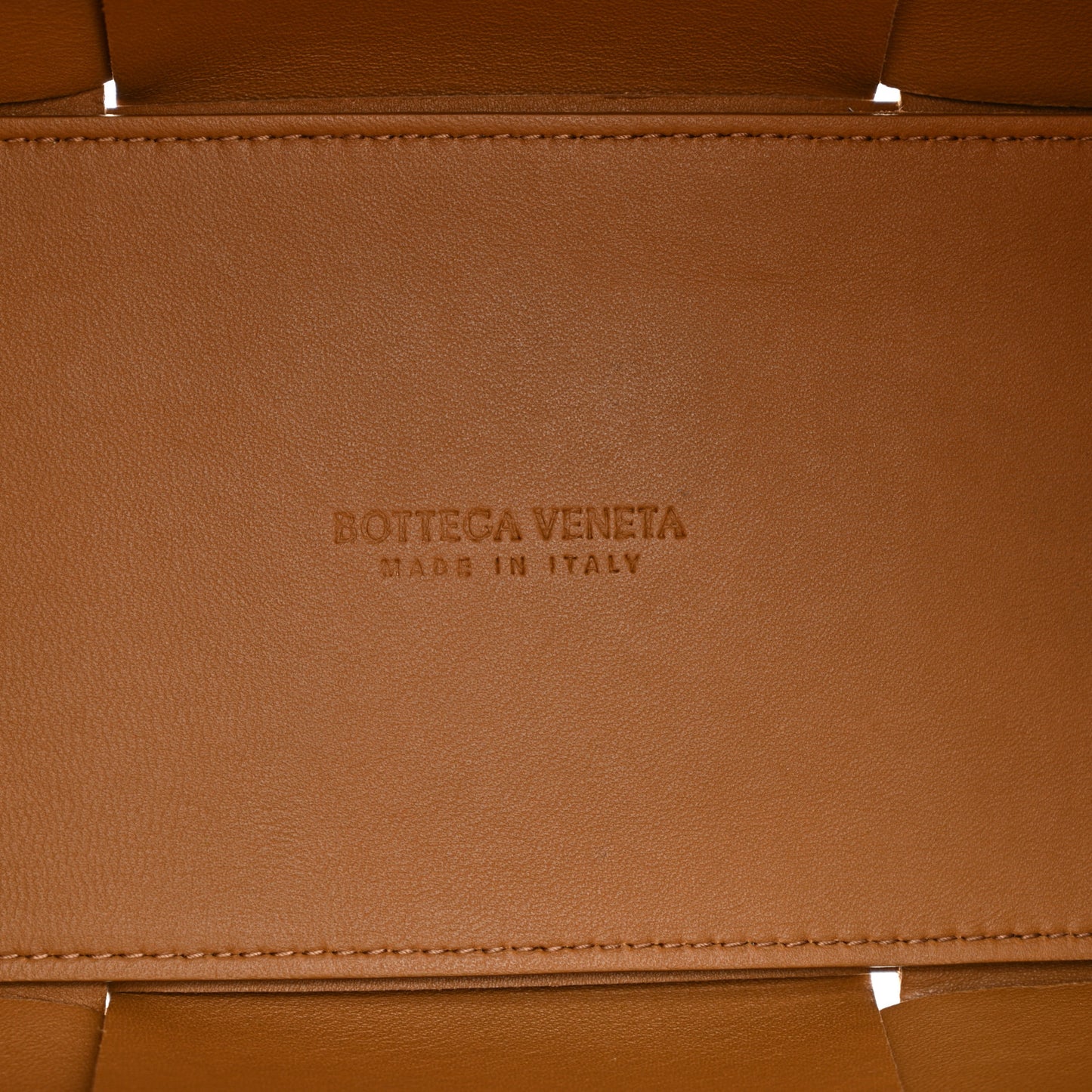 Nappa Maxi Intrecciato Small Arco Tote Caramel