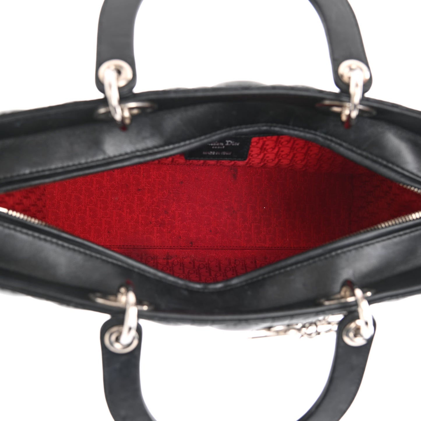 Lambskin Cannage Large Lady Dior Black