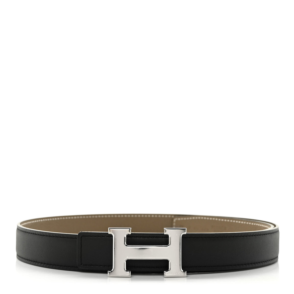 Swift Epsom 24mm Mini H Belt 75 30 Black Etoupe