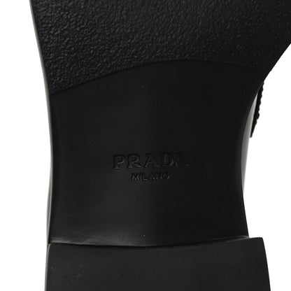 Prada Spazzolato Metal Triangle Logo 50mm Loafers 41 Black 8 of 8