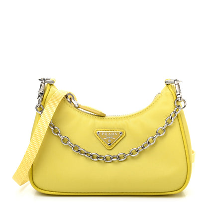 Prada Tessuto Nylon Saffiano Mini Re-Edition 2000 Shoulder Bag Ananas 1 of 7